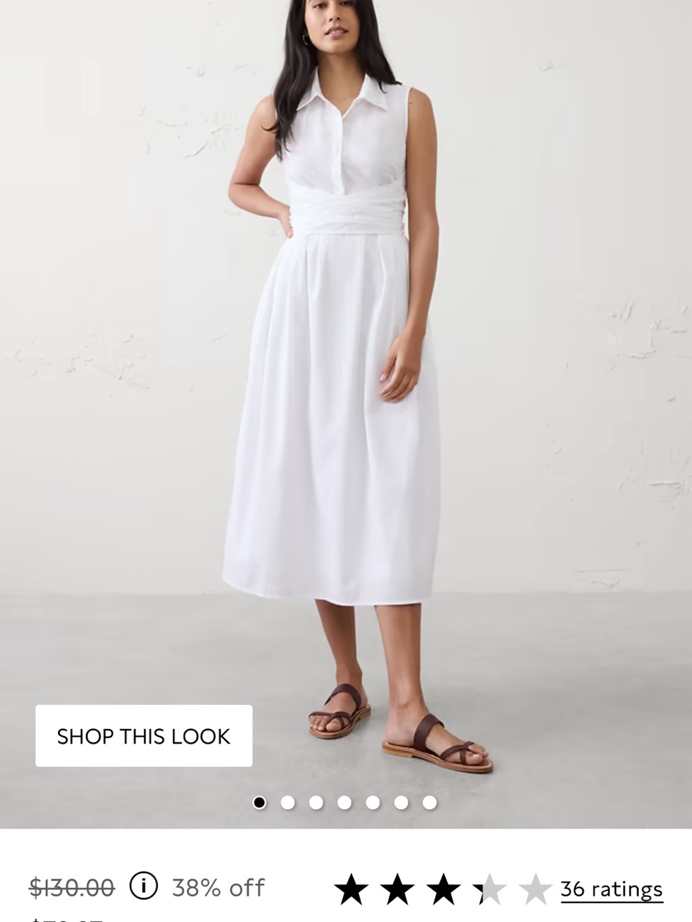 Banana republic factory Sleeveless White Midi Skirt Dress - Classic Summer Style